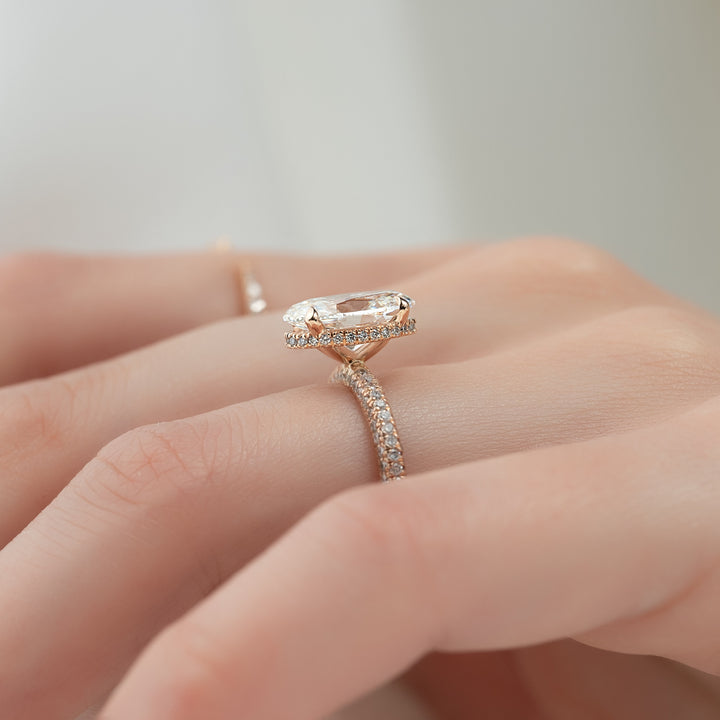 The Chana Set With Oval Pave Moissanite#material_14k-rose