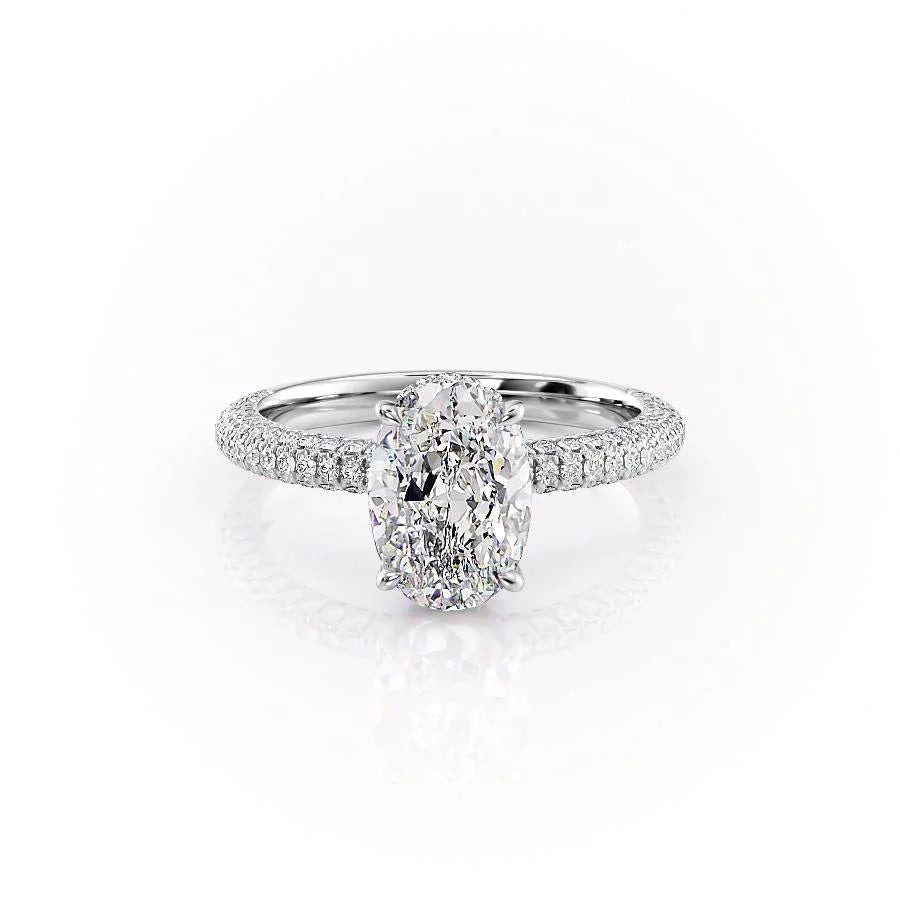 The Chana Set With Oval Pave Moissanite#material_18k-white