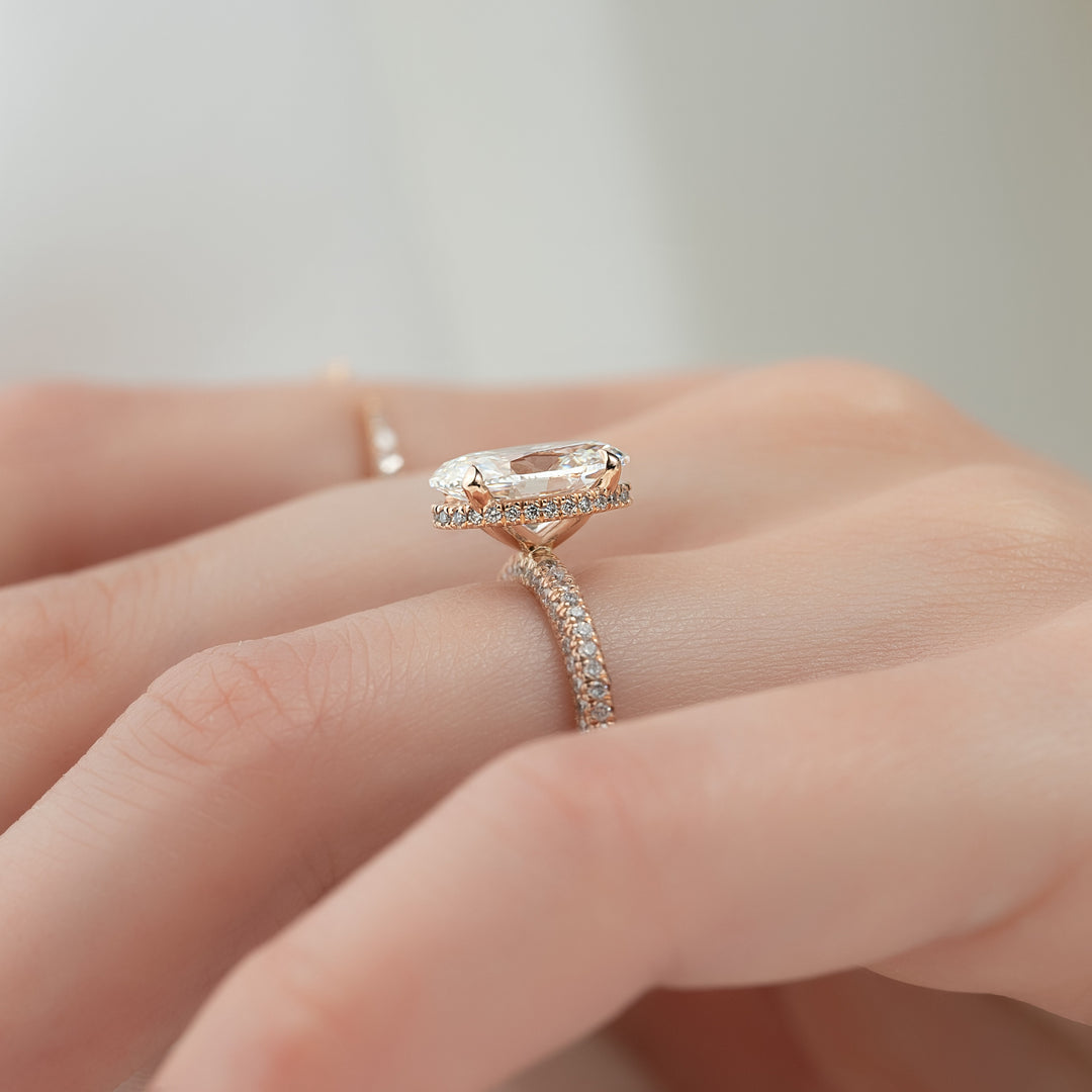 The Chana Oval Lab Diamond Moissanite Engagement Ring