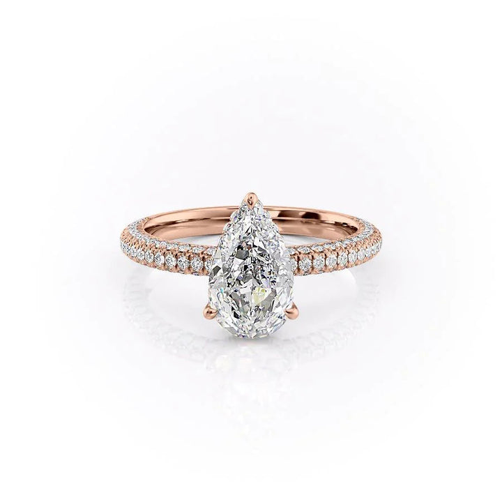 The Chana Set With Pear Pave Lab Diamond 1 Carat 14K Rose#material_14k-rose