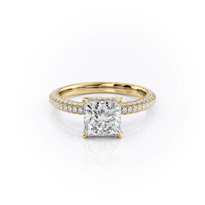 The Chana Set With Princess Pave Lab Diamond 1 Carat 14K Gold#material_14k-gold