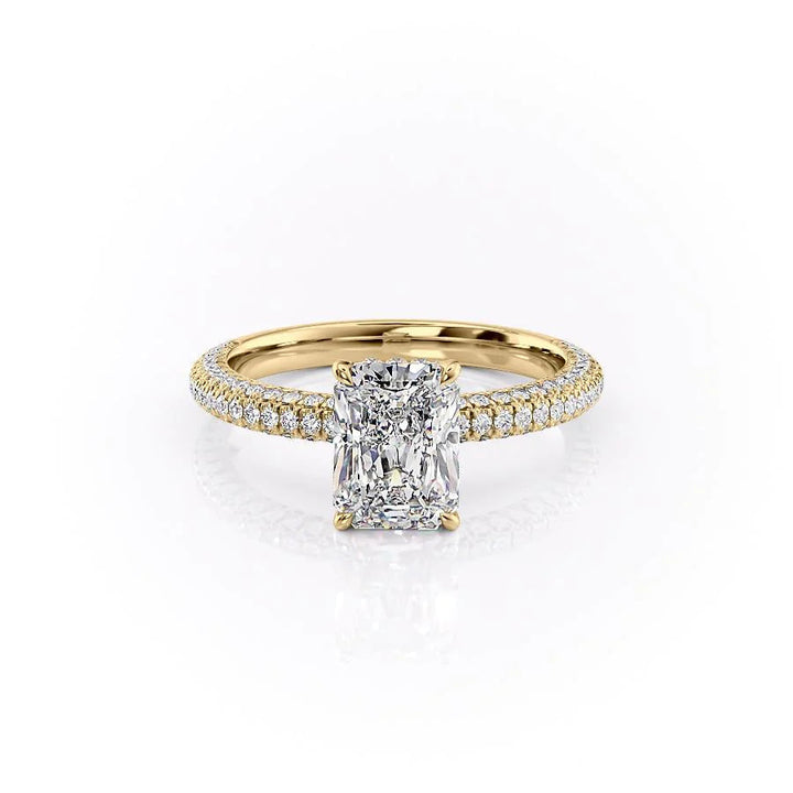 The Chana Set With Radiant Pave Lab Diamond 1 Carat 14K Gold#material_14k-gold