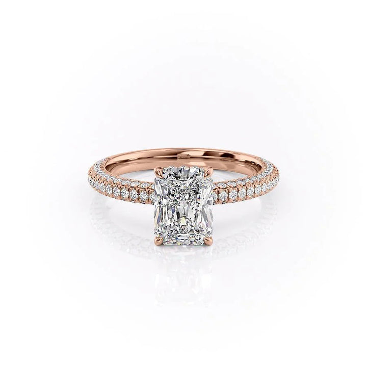 The Chana Set With Radiant Pave Lab Diamond 1 Carat 14K Rose#material_14k-rose