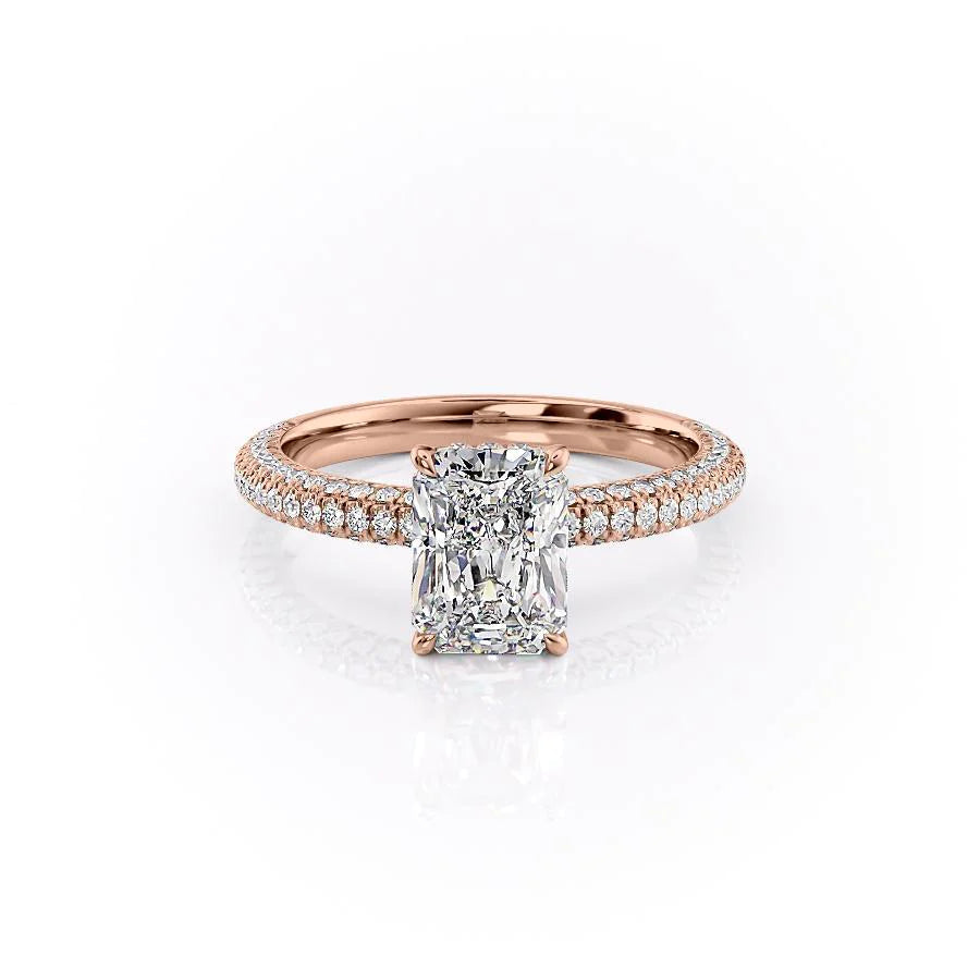 The Chana Set With Radiant Pave Moissanite#material_18k-rose