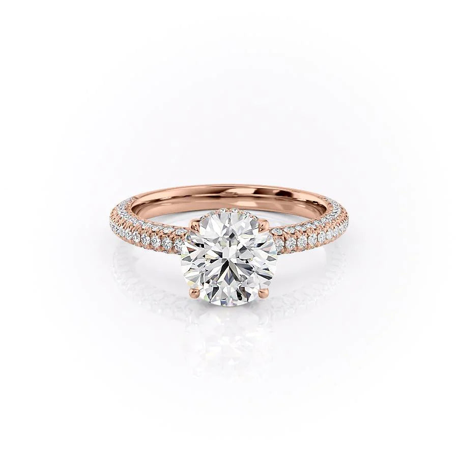 The Chana Set With Round Pave Lab Diamond 1 Carat 14K Rose#material_14k-rose