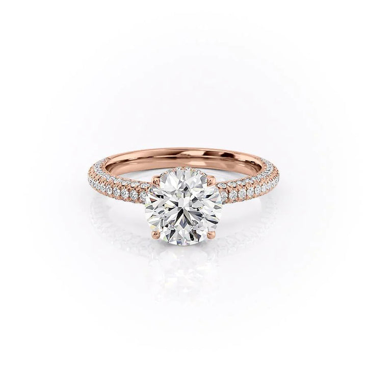 The Chana Set With Round Pave Lab Diamond 1 Carat 14K Rose#material_14k-rose