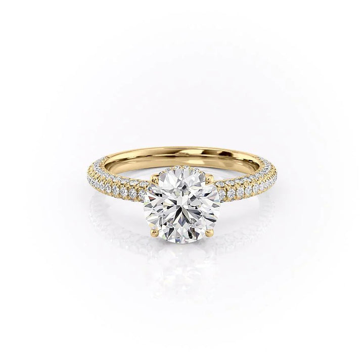 The Chana Set With Round Pave Moissanite#material_18k-gold