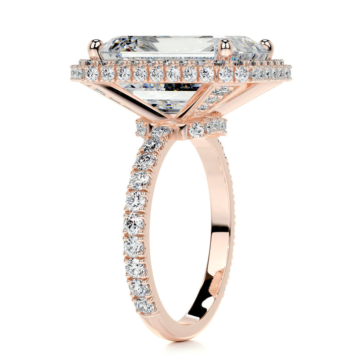 The Chandler Moissanite & Diamonds Ring Moissanite 14K Rose 2.5 Carat Round#material_14k-rose