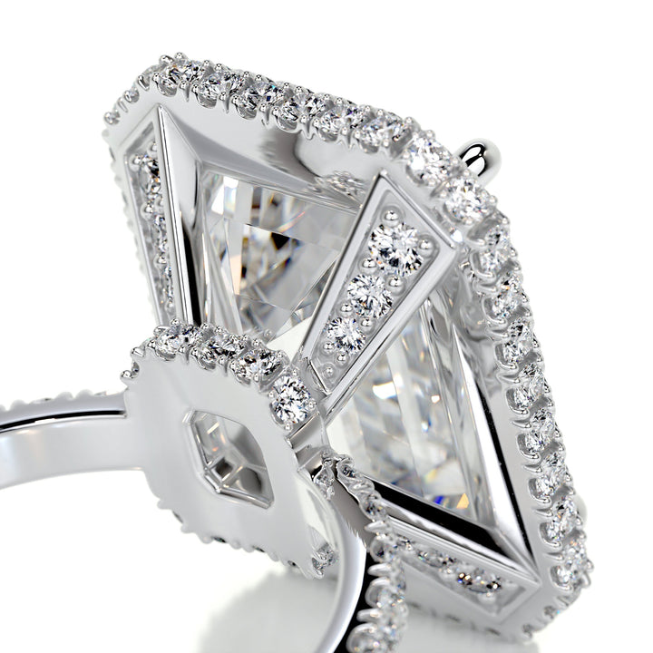 The Chandler Moissanite & Diamonds Ring Moissanite 14K White 1.8 Carat Round#material_14k-white