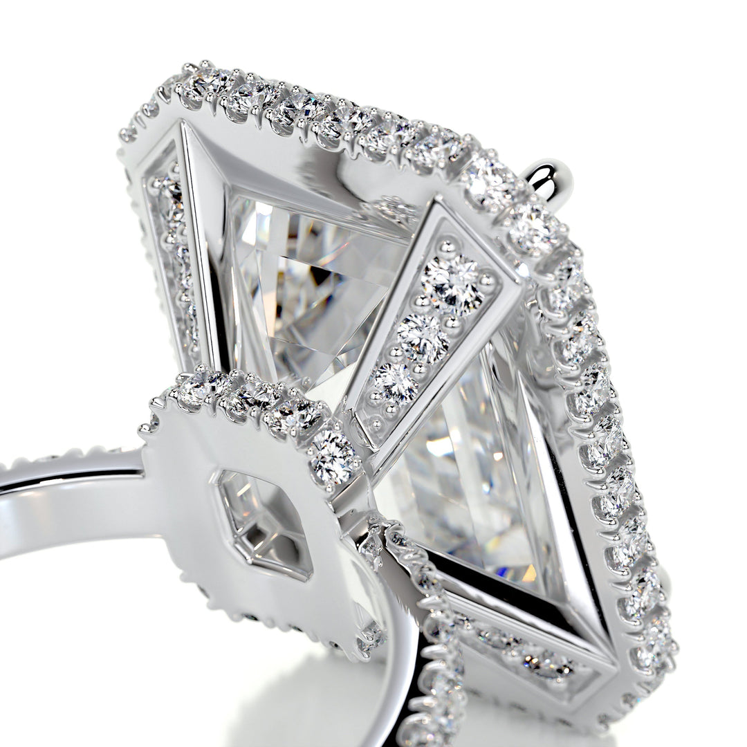 The Chandler Moissanite & Diamonds Ring Moissanite 18K White 1.8 Carat Round#material_18k-white