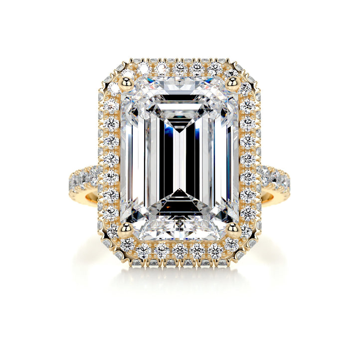 The Chandler Moissanite & Diamonds Ring Moissanite 18K Gold 1 Carat Round#material_18k-gold