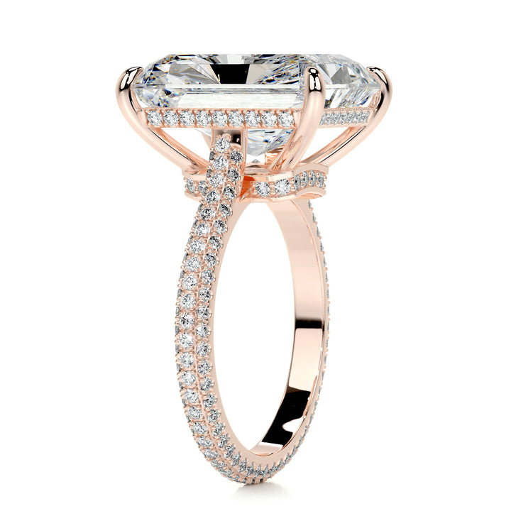 The Chase Moissanite & Diamonds Ring Moissanite 14K Rose 2.7 Carat Round & Heart#material_14k-rose