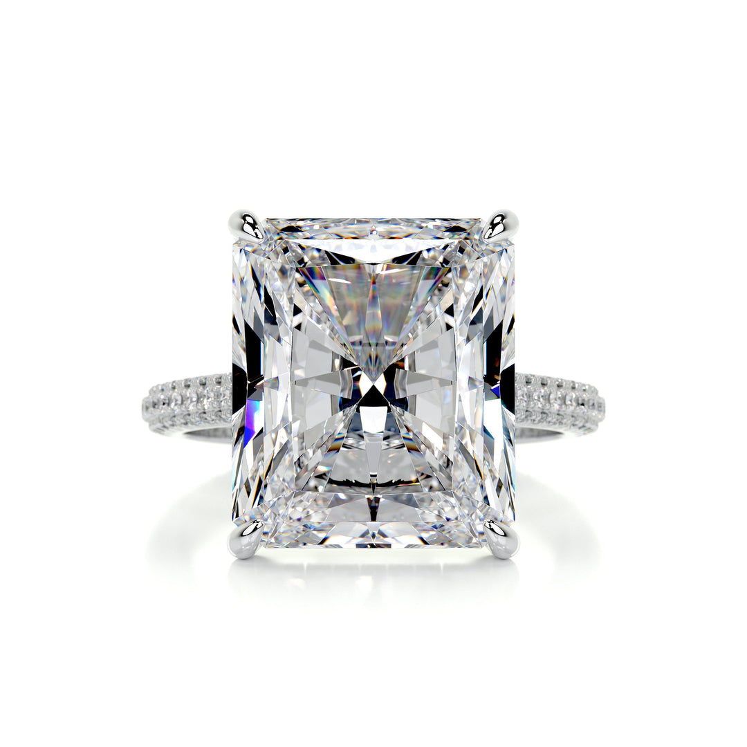 The Chase Moissanite & Diamonds Ring Moissanite 14K White 1 Carat Round & Heart#material_14k-white