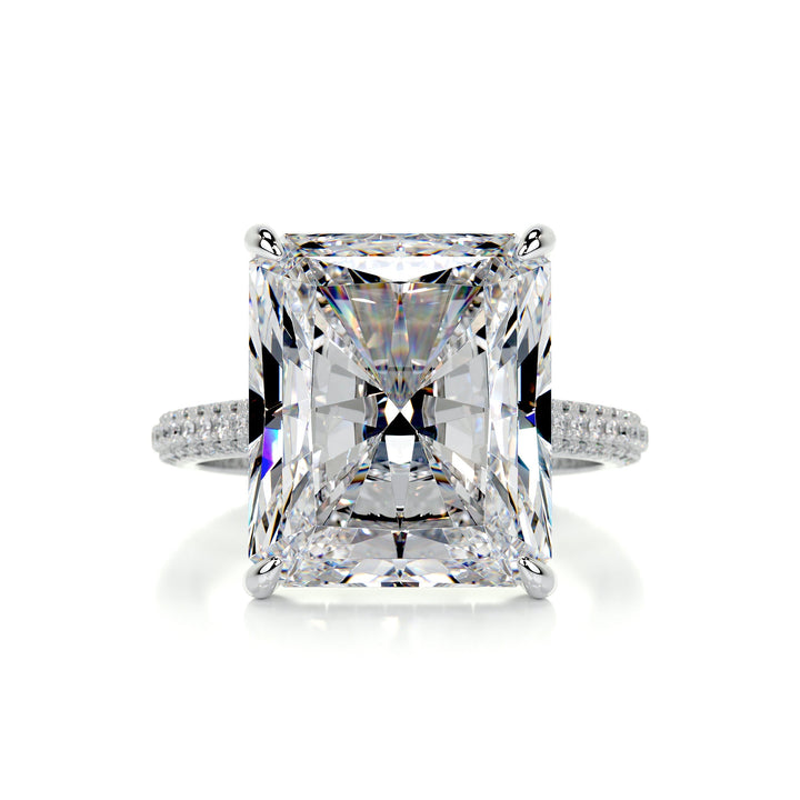 The Chase Moissanite & Diamonds Ring Moissanite 14K White 1 Carat Round & Heart#material_14k-white