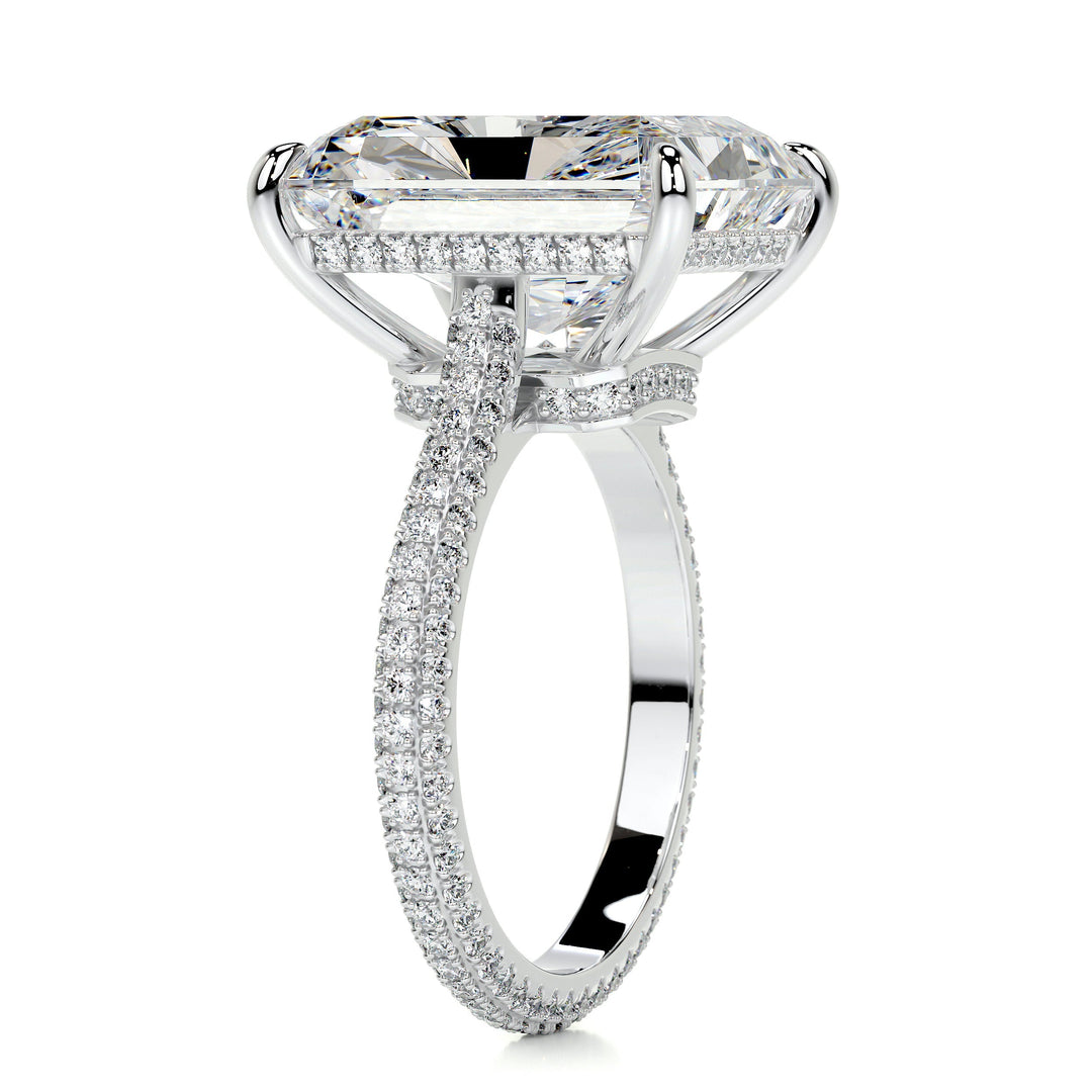 The Chase Moissanite & Diamonds Ring Moissanite 14K White 2.7 Carat Round & Heart#material_14k-white