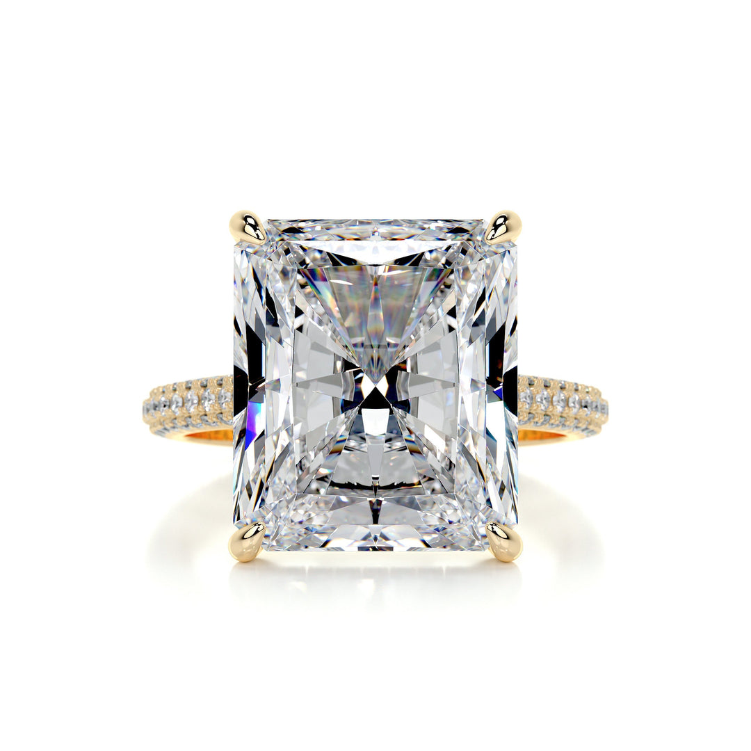 The Chase Moissanite & Diamonds Ring Moissanite 18K Gold 1 Carat Round & Heart#material_18k-gold