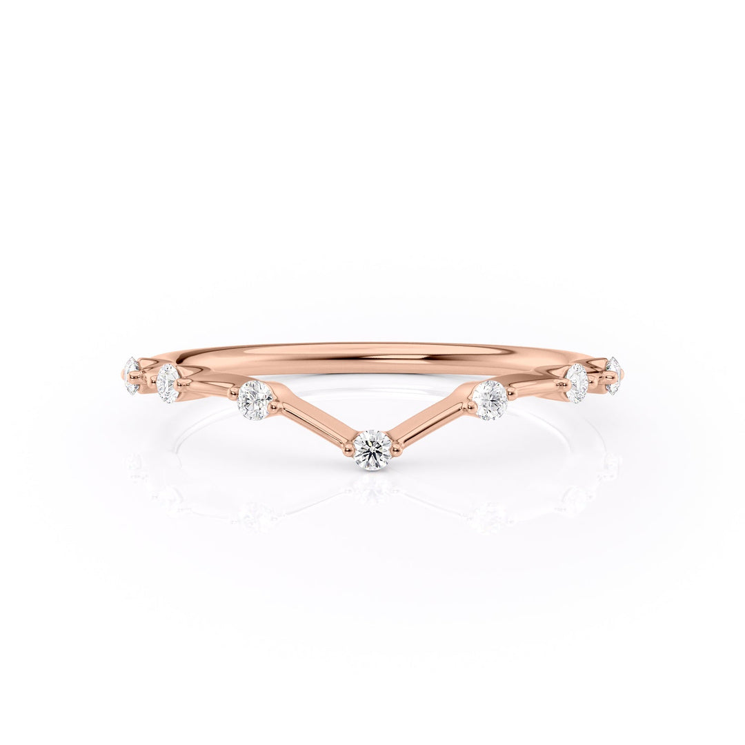 The Chevron Morgan Wedding Bands Chevron 14K Rose#material_14k-rose