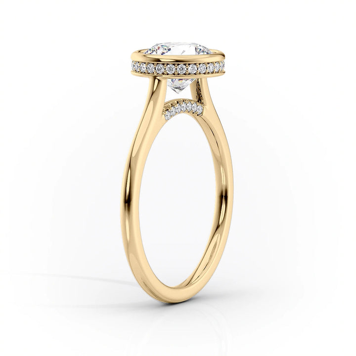 The Christine Set With Cushion Solitaire Lab Diamond 1.5 Carat 14K Gold#material_14k-gold