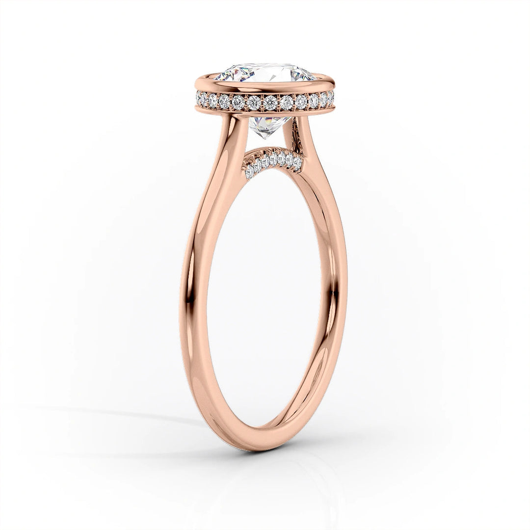 The Christine Set With Cushion Solitaire Lab Diamond 1.5 Carat 14K Rose#material_14k-rose