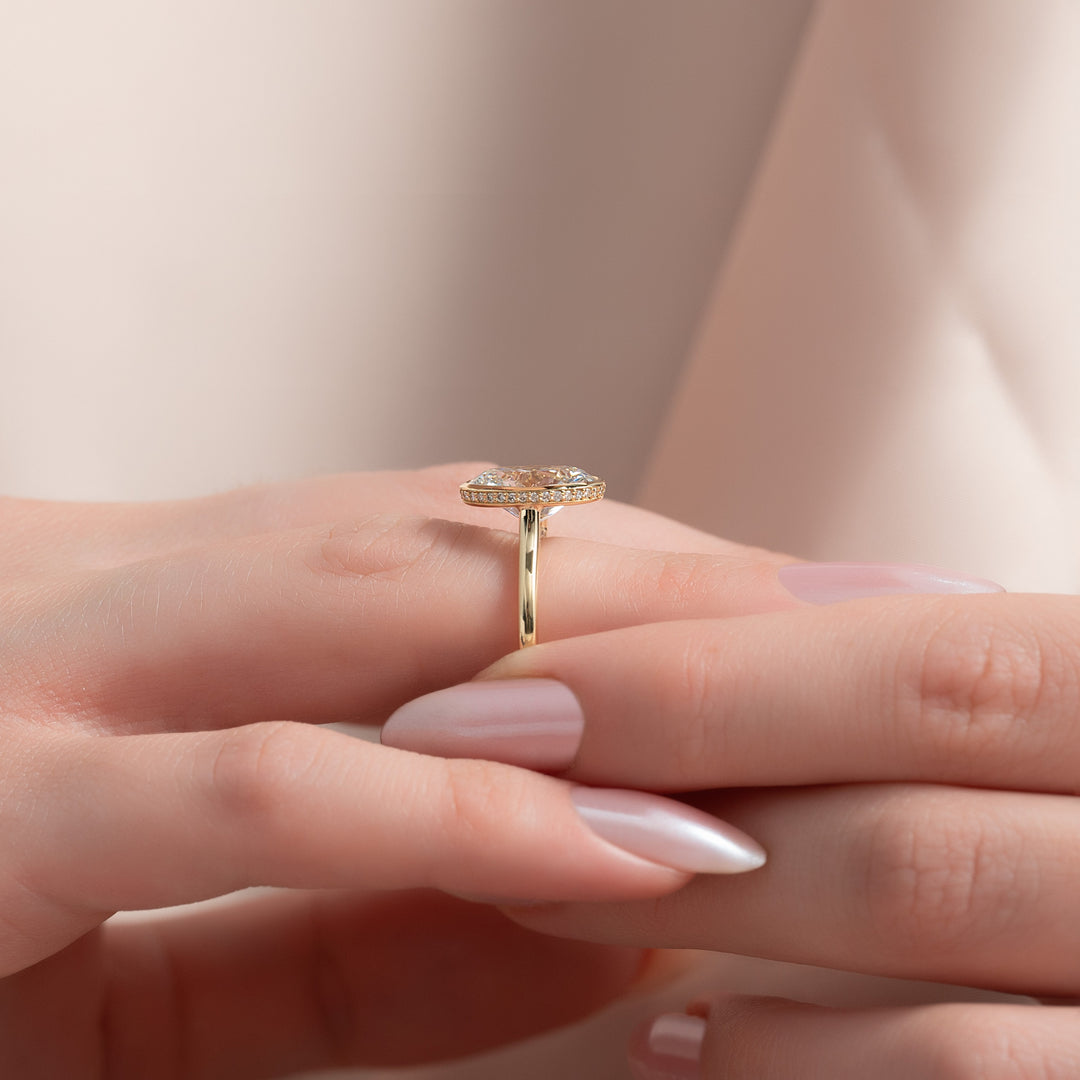 The Christine Oval Lab Diamond Moissanite Engagement Ring