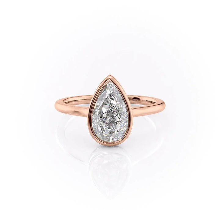 The Christine Set With Pear Solitaire Moissanite#material_14k-rose