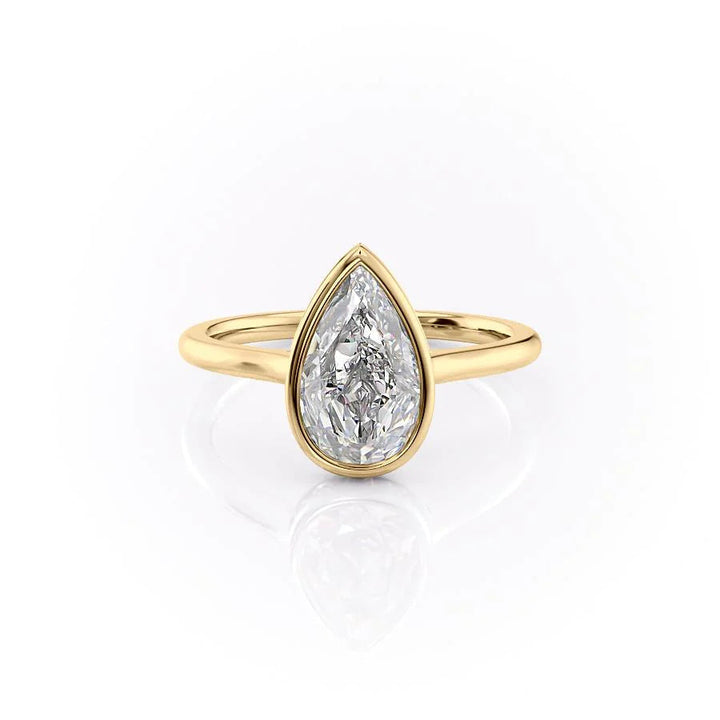 The Christine Set With Pear Solitaire Lab Diamond 1 Carat 18K Gold#material_18k-gold