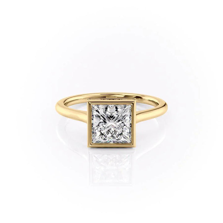 The Christine Set With Princess Solitaire Lab Diamond 1 Carat 14K Gold#material_14k-gold