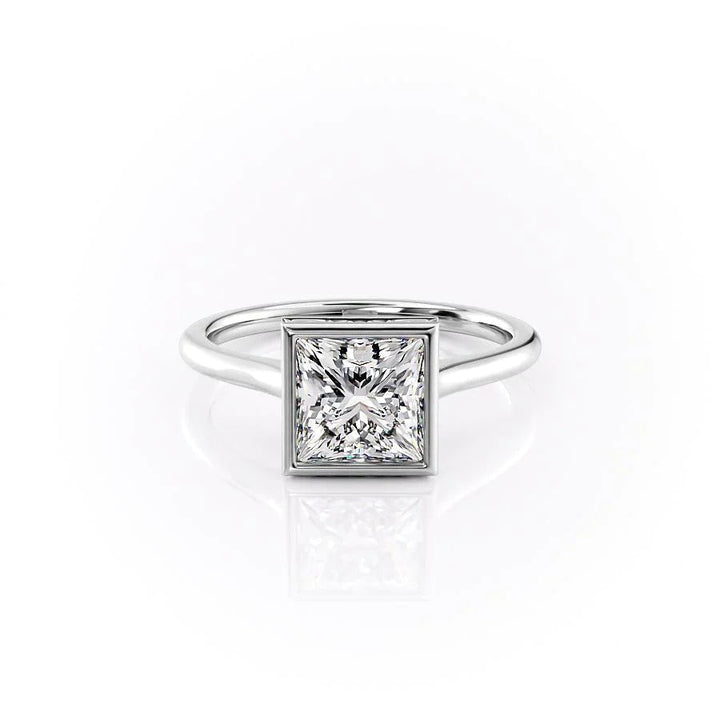 The Christine Set With Princess Solitaire Moissanite#material_14k-white