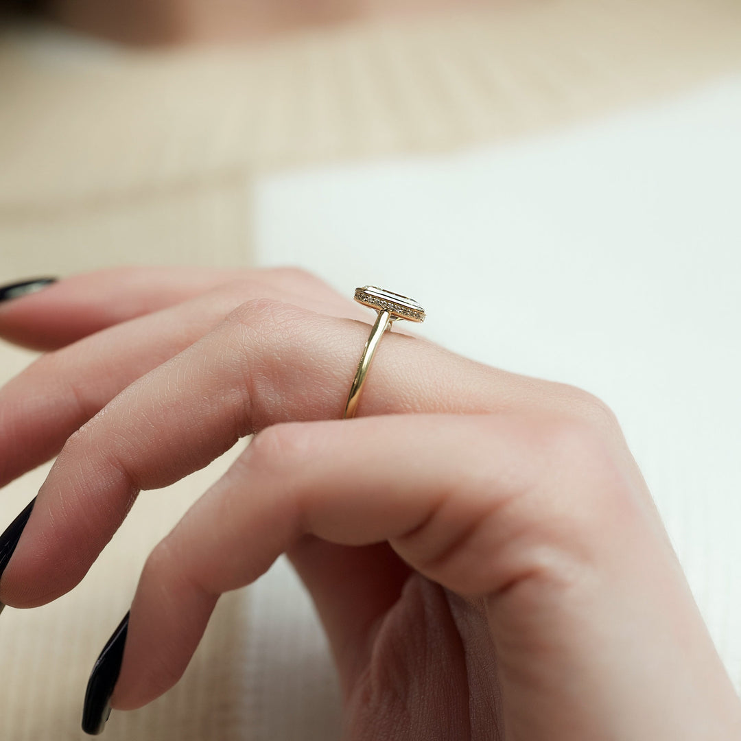 The Christine Radiant Lab Diamond Moissanite Engagement Ring