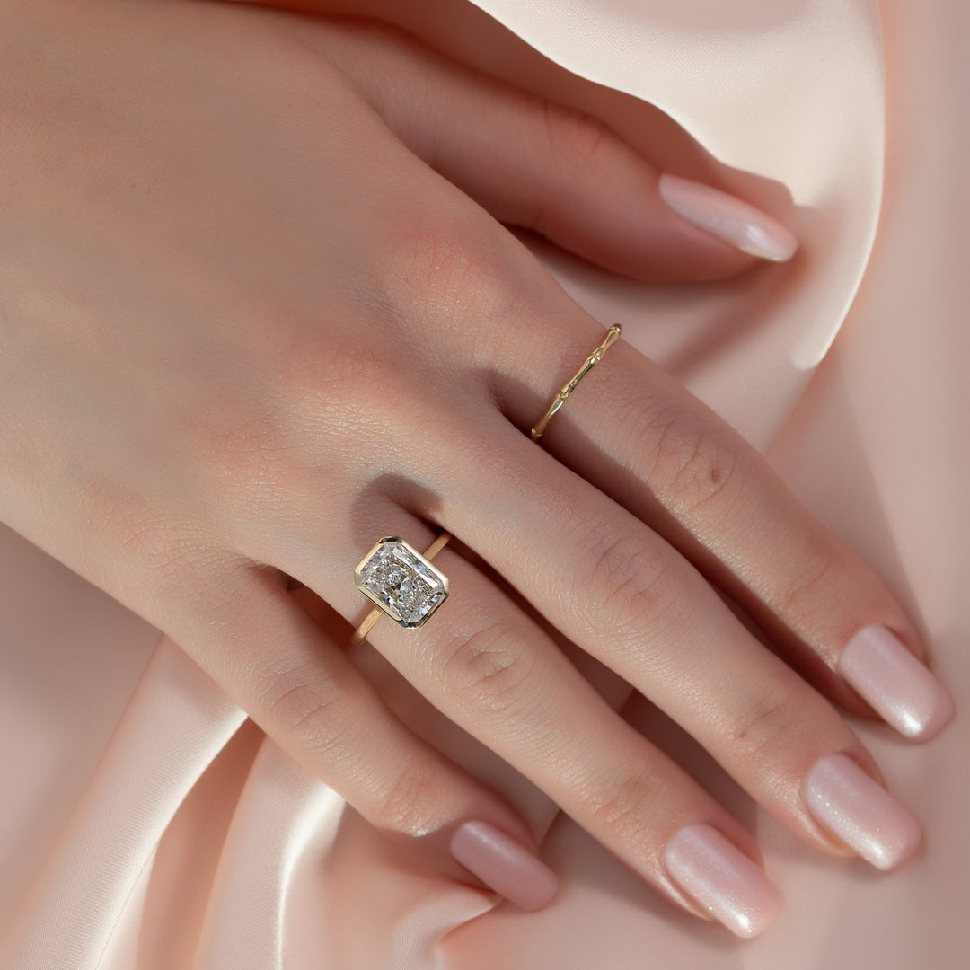 The Christine Radiant Lab Diamond Moissanite Engagement Ring