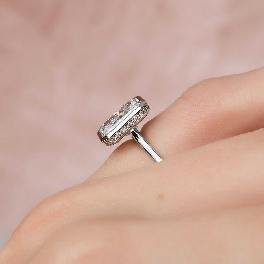 The Christine Radiant Lab Diamond Moissanite Engagement Ring
