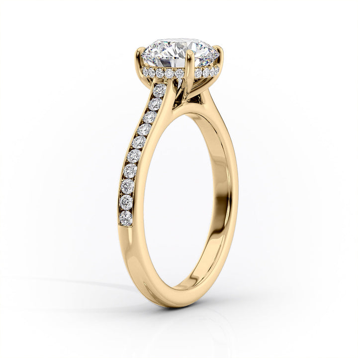 The Cielo Set With Cushion Side Stone Lab Diamond 1.5 Carat 14K Gold#material_14k-gold