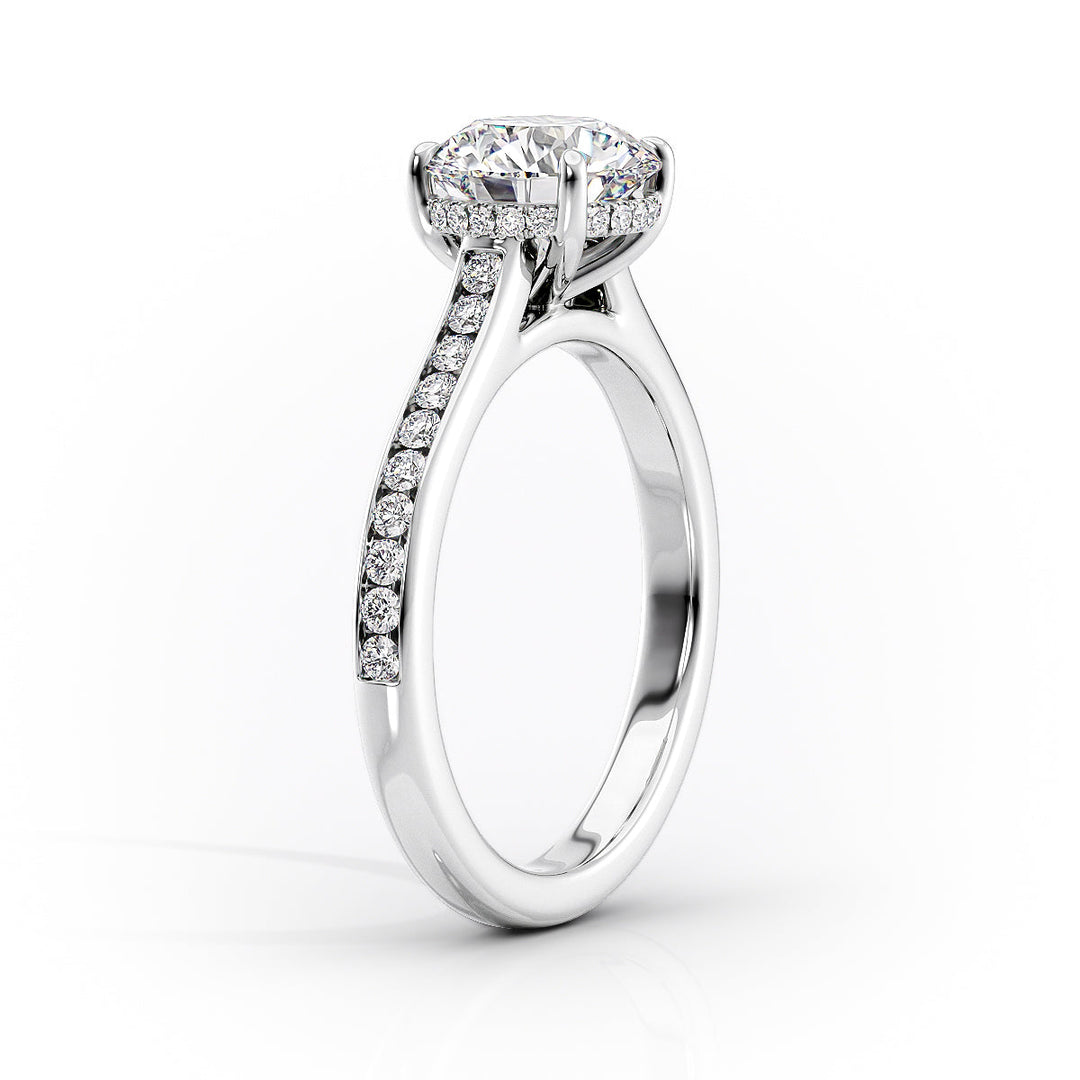 The Cielo Set With Cushion Side Stone Lab Diamond 1.5 Carat 14K White#material_14k-white