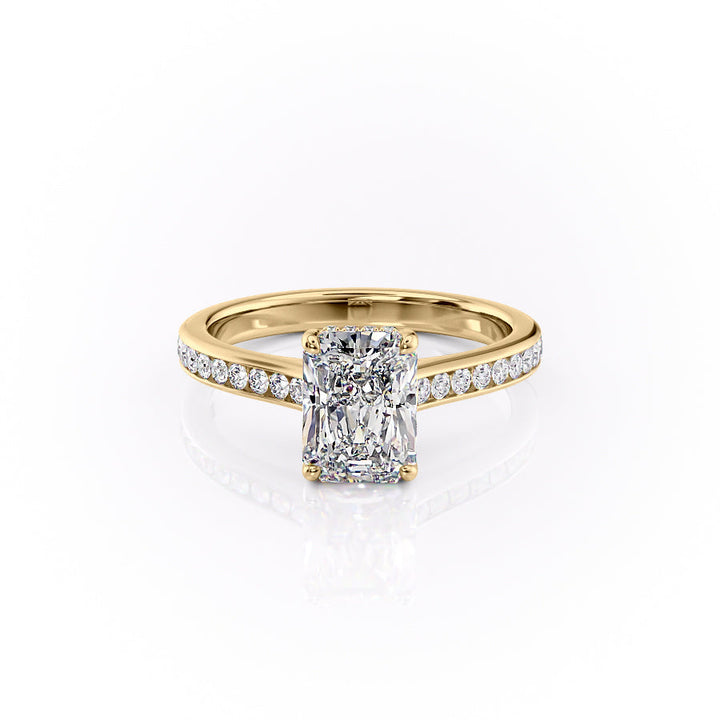 The Cielo Set With Radiant Side Stone Lab Diamond 1 Carat 14K Gold#material_14k-gold