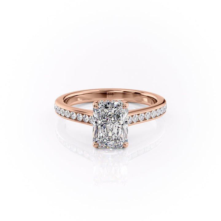 The Cielo Set With Radiant Side Stone Moissanite#material_14k-rose