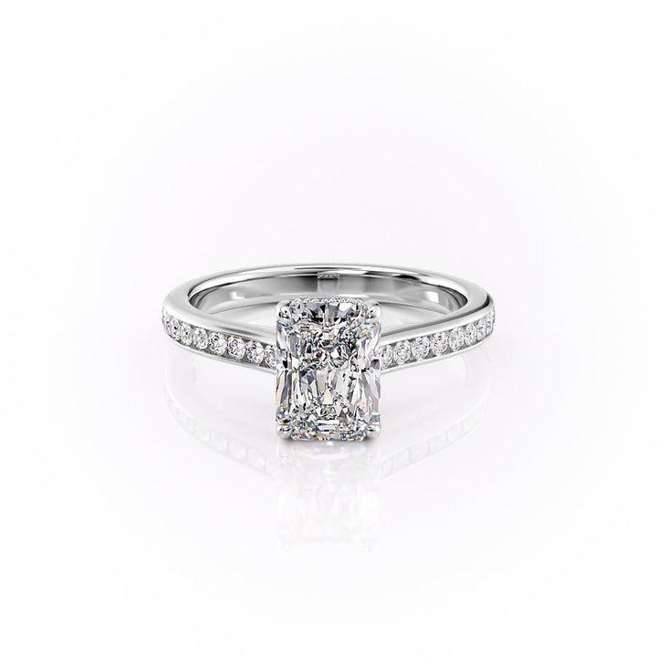 The Cielo Set With Radiant Side Stone Moissanite#material_14k-white