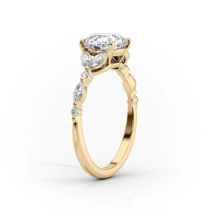 The Cindy Set With Oval Side Stone Lab Diamond 1.5 Carat 14K Gold#material_14k-gold