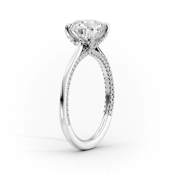 The Clara Set With Cushion Solitaire Lab Diamond 1.5 Carat 14K White#material_14k-white