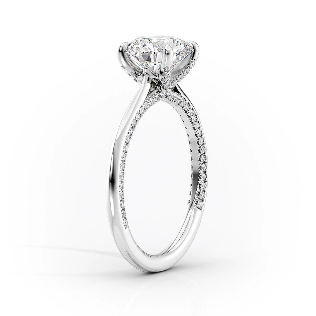 The Clara Set With Cushion Solitaire Lab Diamond 1.5 Carat 18K White#material_18k-white