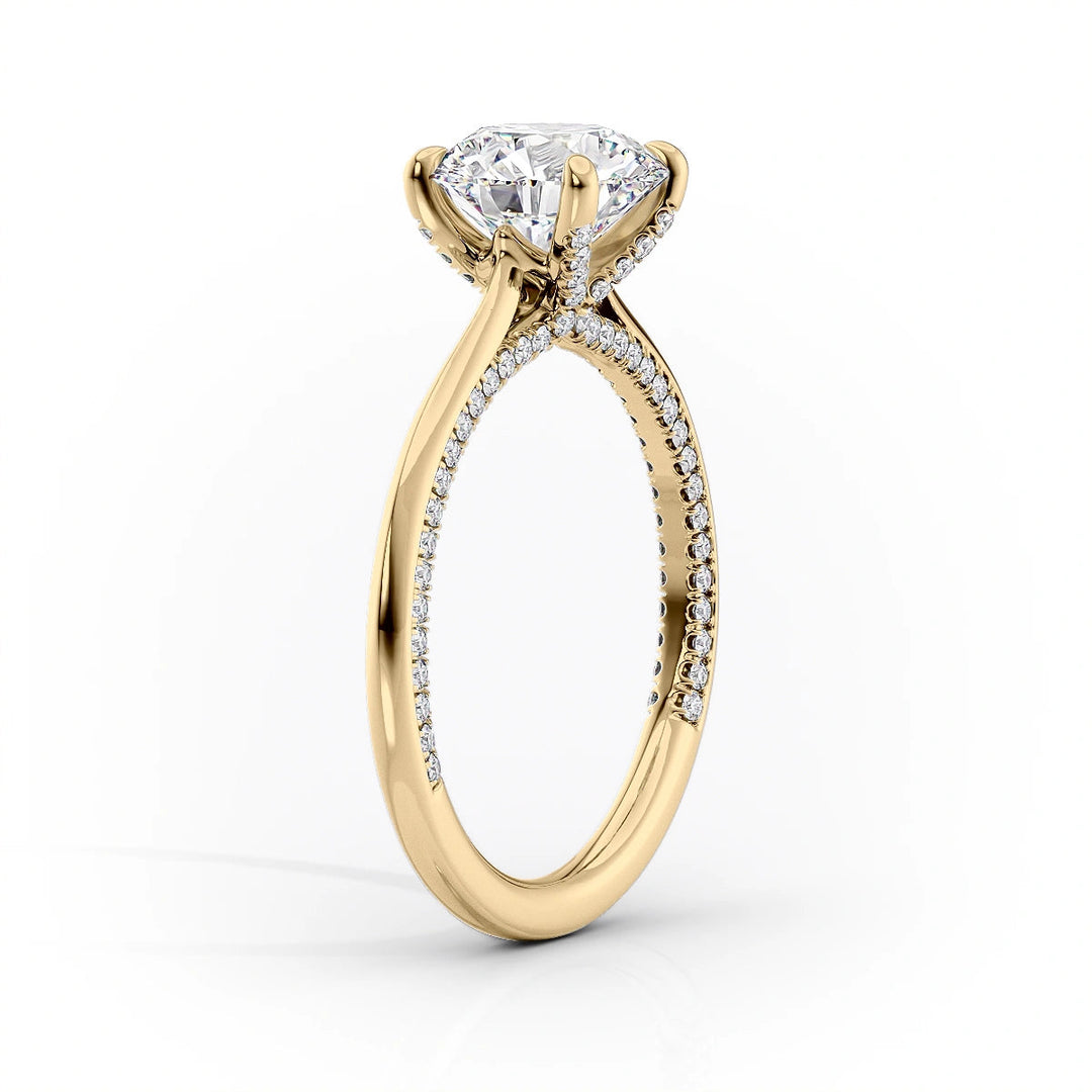 The Clara Set With Marquise Solitaire Moissanite#material_14k-gold