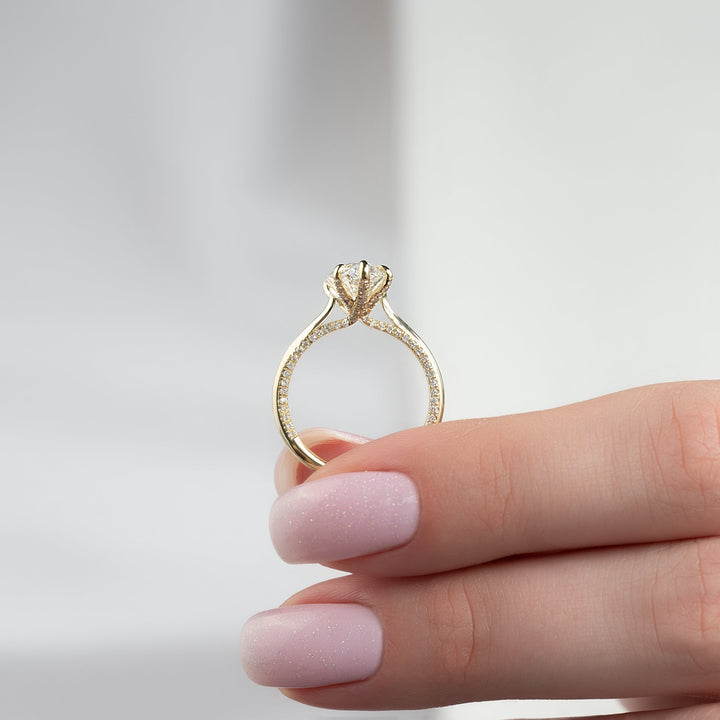 The Clara Set With Marquise Solitaire Lab Diamond 1 Carat 14K Gold#material_14k-gold