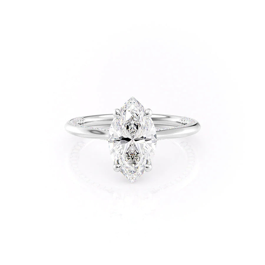 The Clara Set With Marquise Solitaire Moissanite#material_14k-white