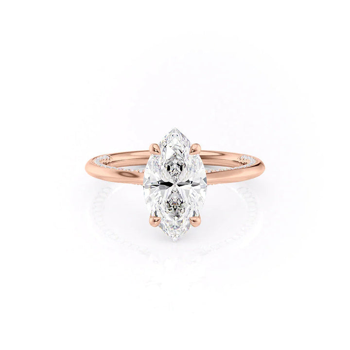 The Clara Set With Marquise Solitaire Moissanite#material_18k-rose