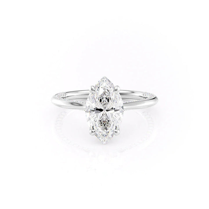 The Clara Set With Marquise Solitaire Moissanite#material_18k-white