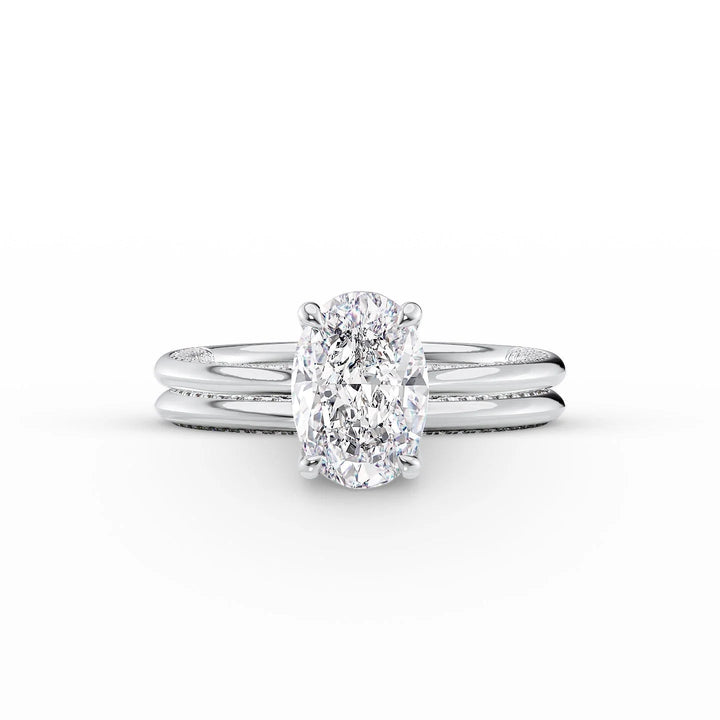 The Clara Set With Oval Solitaire Moissanite#material_18k-white