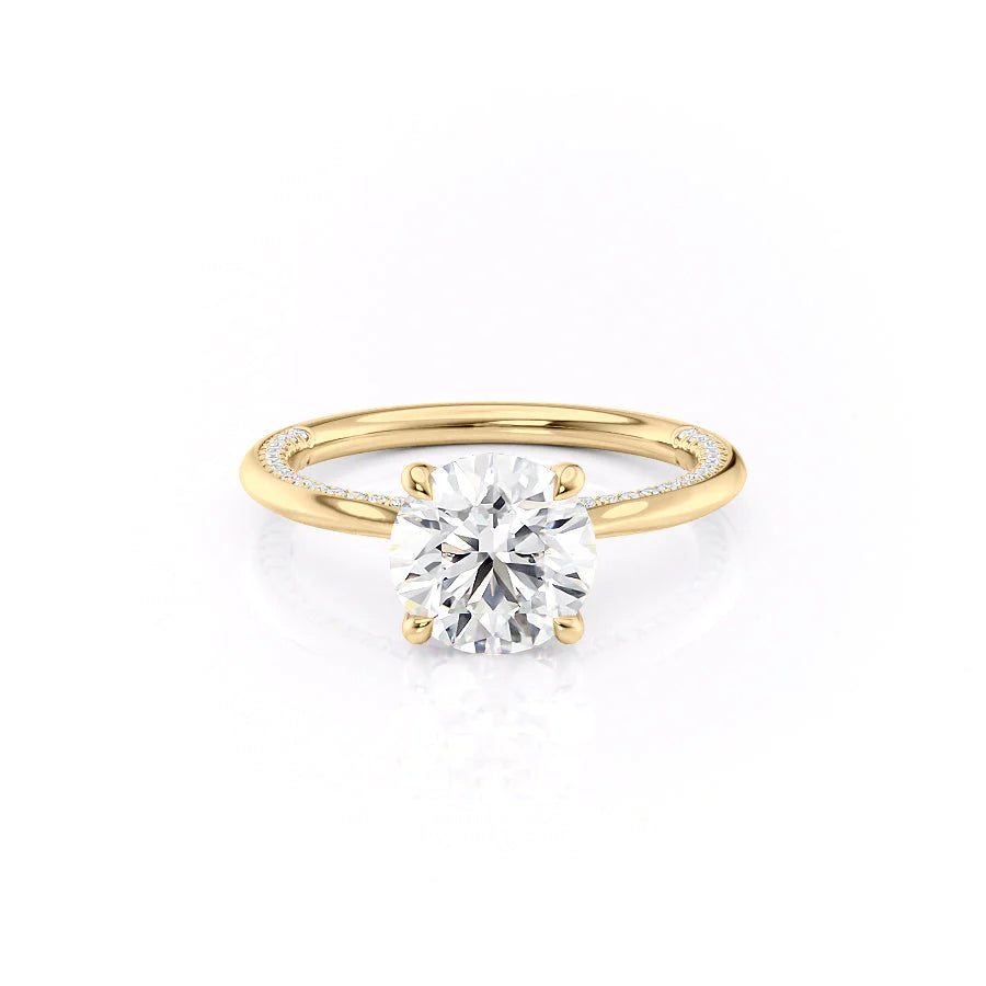 The Clara Set With Round Solitaire Lab Diamond 1 Carat 14K Gold#material_14k-gold