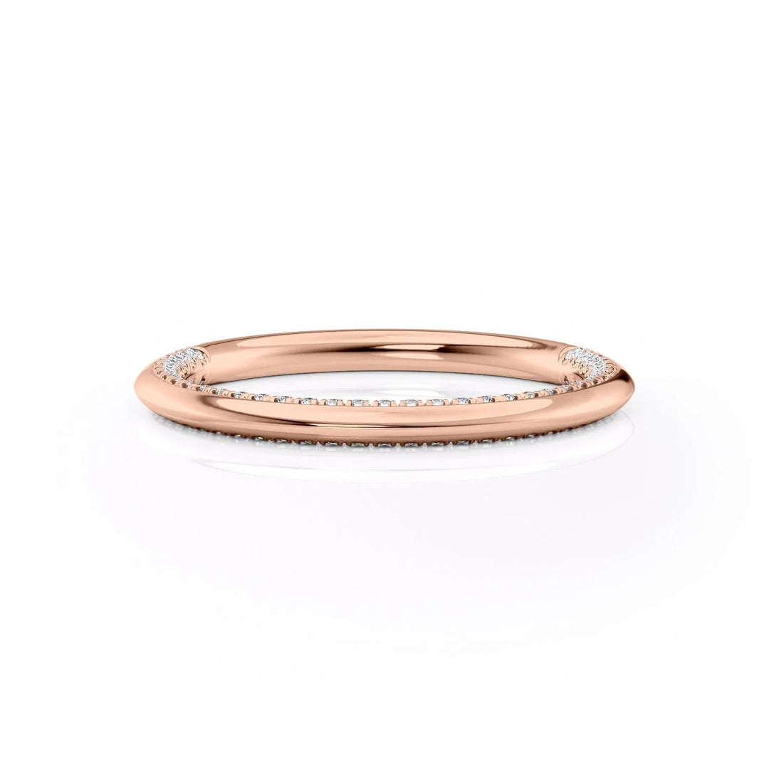 The Clara Wedding Bands Diamonds Half Way 14K Rose#material_14k-rose