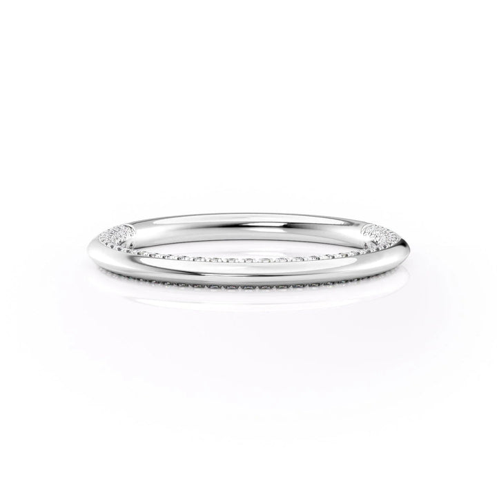 The Clara Wedding Bands Diamonds Half Way 14K White#material_14k-white