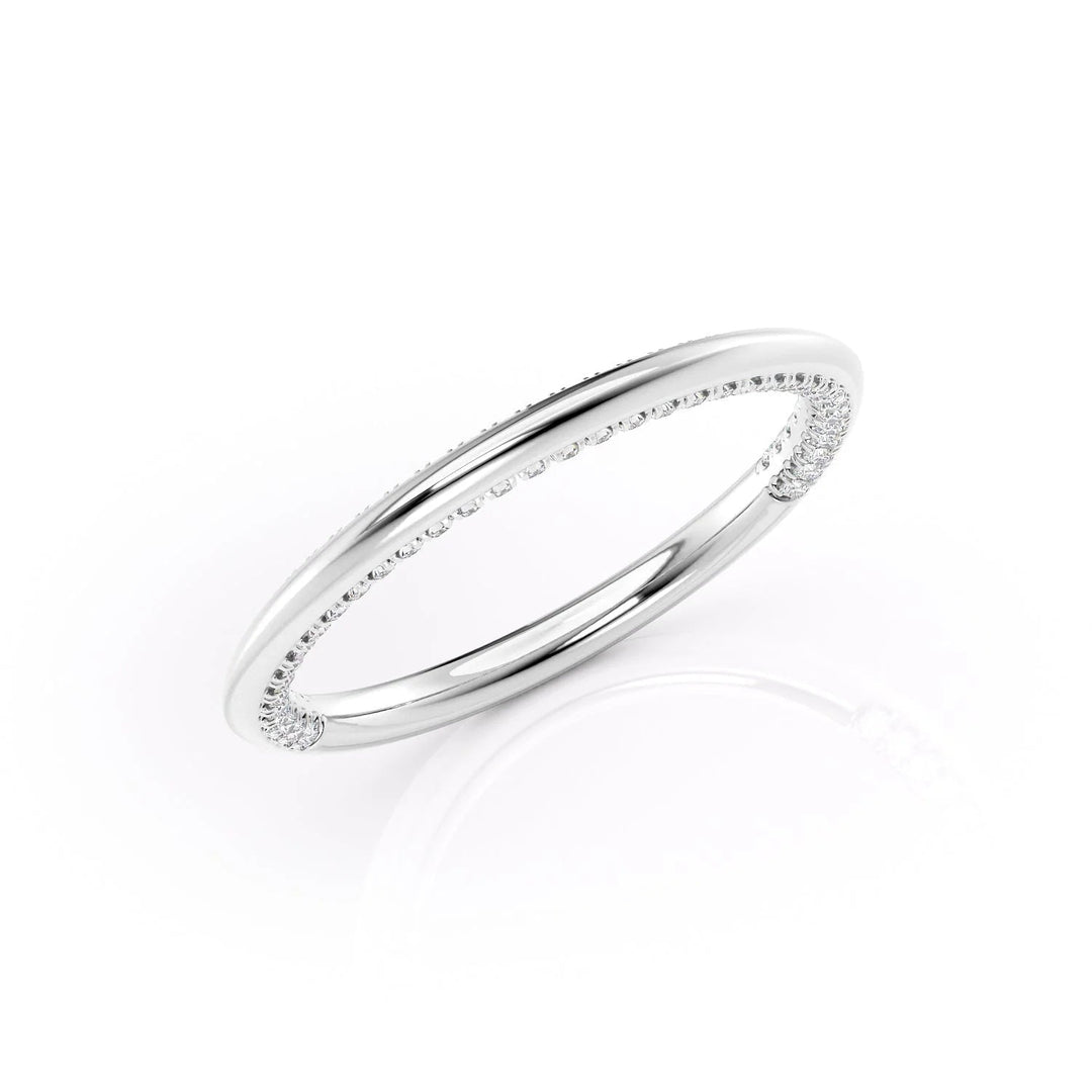 The Clara Wedding Bands Diamonds Half Way 14K White#material_14k-white