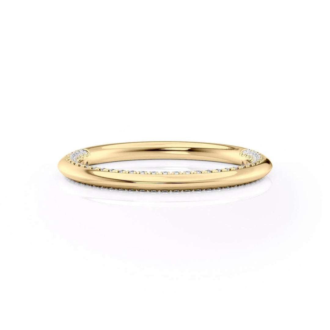 The Clara Wedding Bands Diamonds Half Way#material_18k-gold